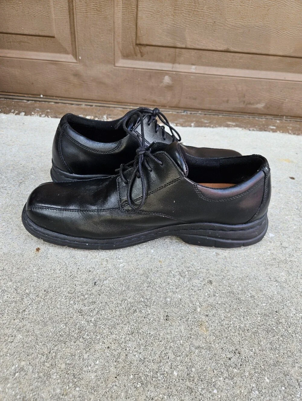 Dunham by New Balance Men's Bryce Oxford Black Dress Shoes Lace-Up Leather Used